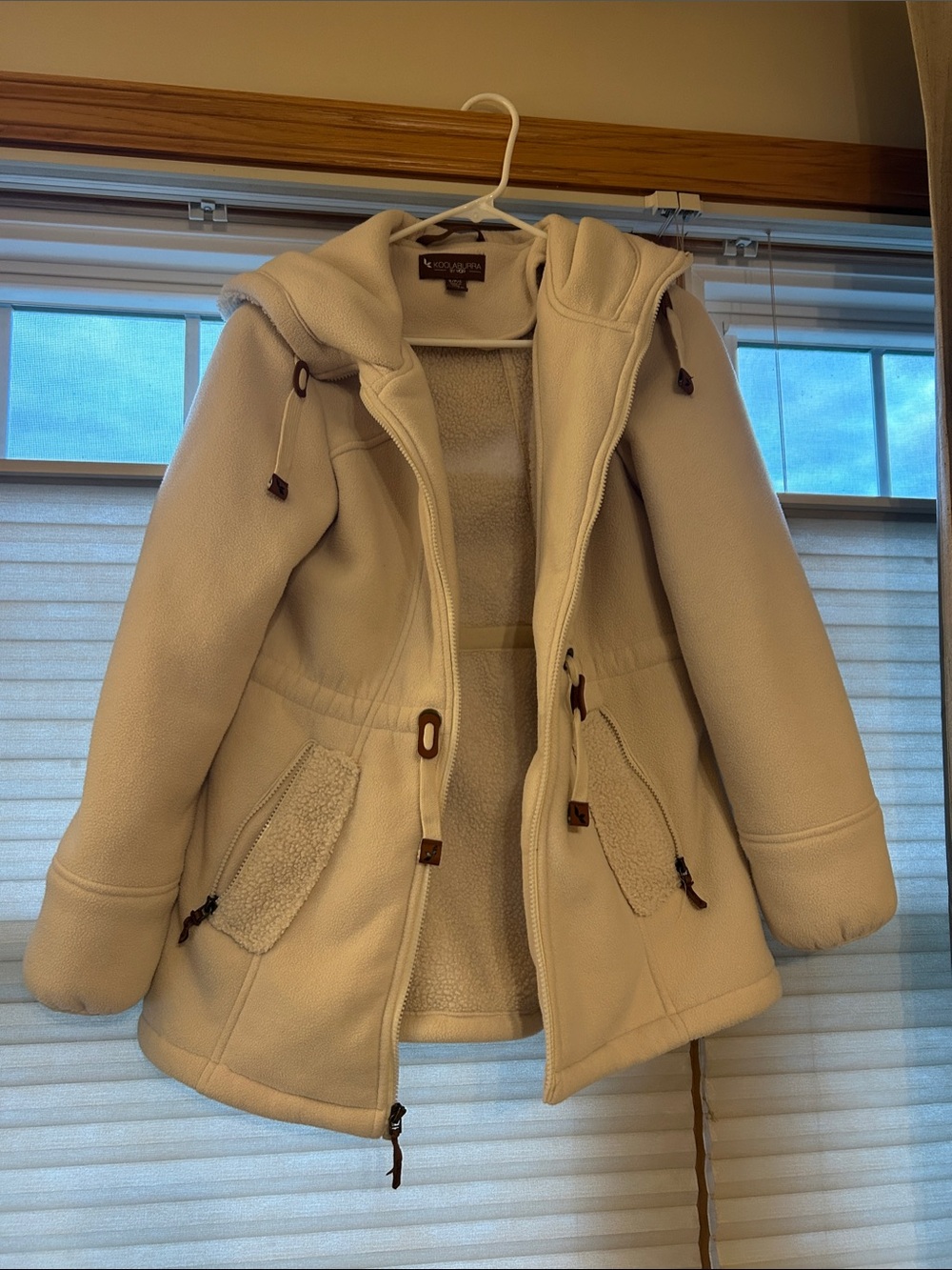 Koolabura By Ugg Cream Hooded Teddy Fleece Jacket